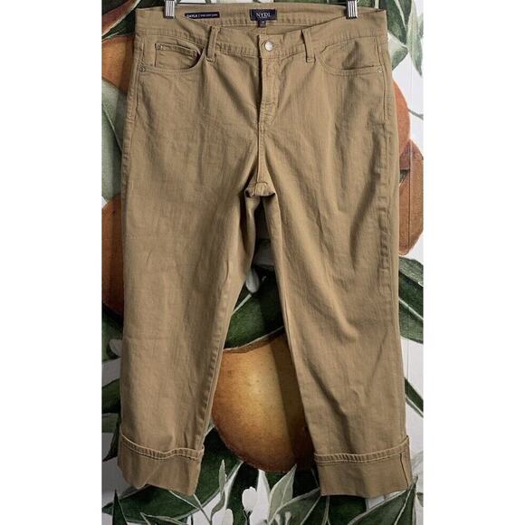 NYDJ Size 12 Lift Tuck Technology Dayla Wide Cuff Capri Jeans Cotton Blend - Picture 1 of 8